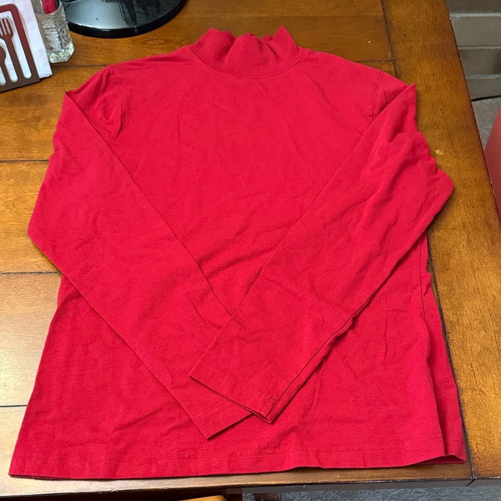 Croft & Barrow Red Fitted Mandarin Collar Sweatshirt